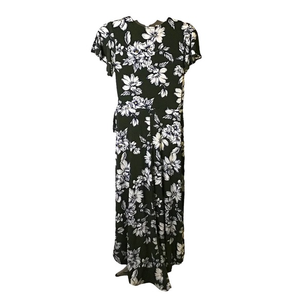 Fortune + Ivy Irene Green Floral Faux Wrap Maxi Dress Women’s SZ L - Picture 4 of 7